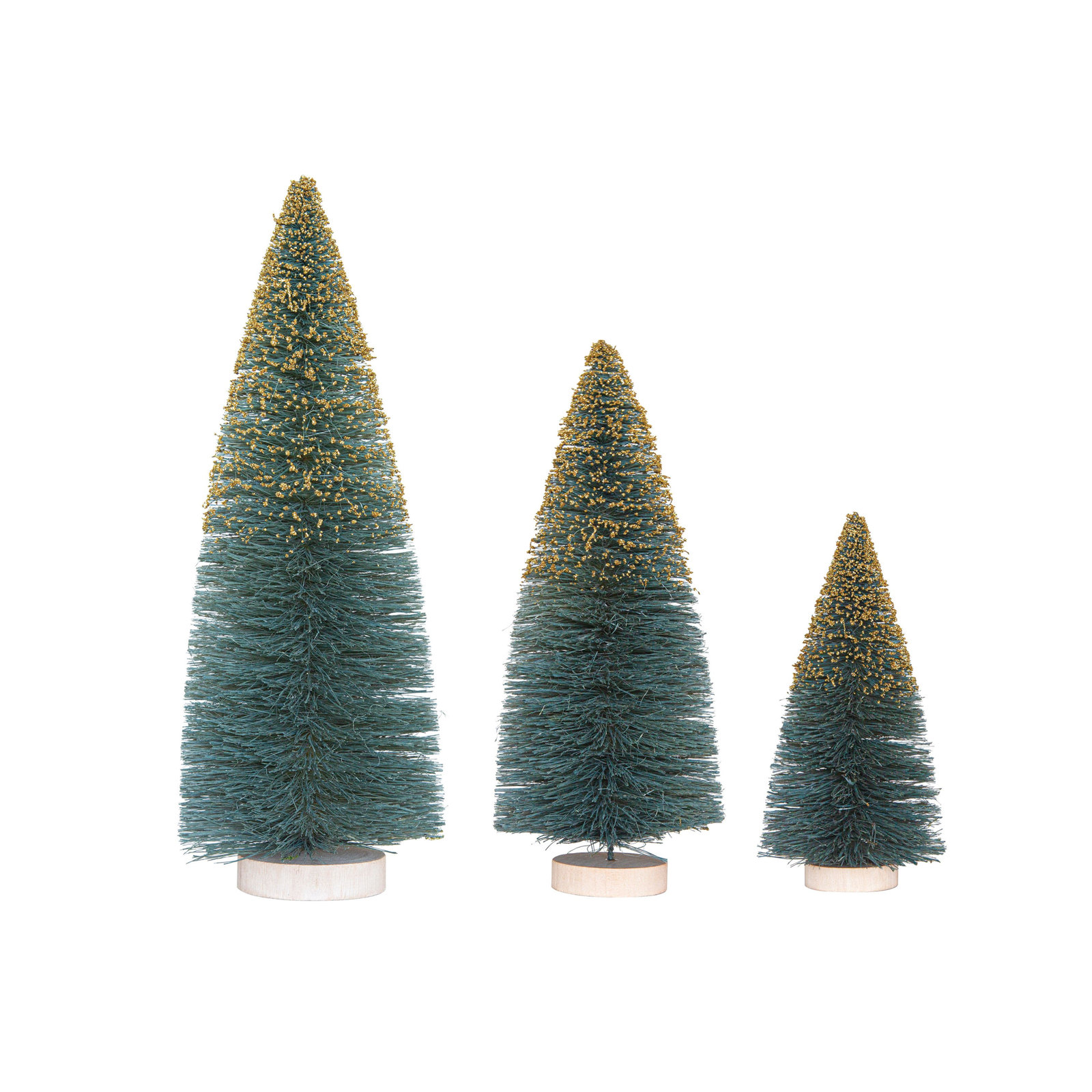 Sisal Bottlebrush Gold Glitter Table Tree