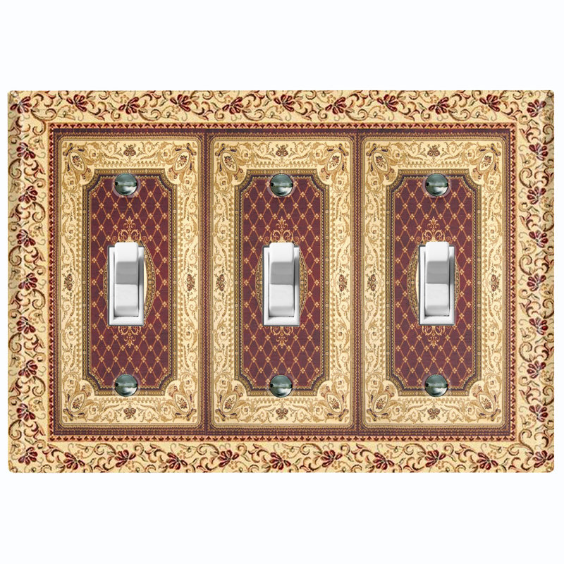 Patterned 3 - Gang Toggle Light Switch Standard Wall Plate