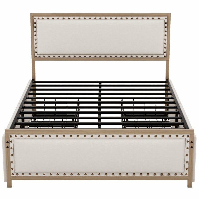 Lit plateforme avec rangement en métal Knalah, Grand lit