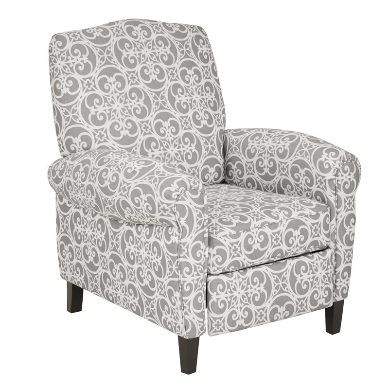 Fauteuil inclinable manuel avec accoudoirs roulés Kirby Grey, Gris