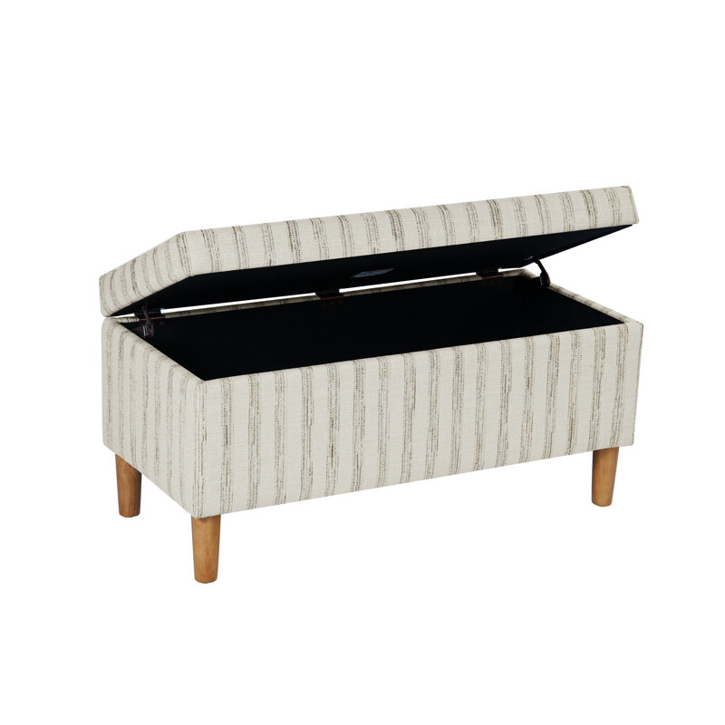 Besart Upholstered Storage Bench, Beige Stripe