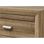 Table de chevet en bois de style contemporain avec deux tiroirs, finition brun clair pour les chambres chaudes et confortables