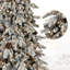 Arbre de Noël 6 pi en PE / PVC floqué avec 600 lumières DEL blanc chaud - 935 pointes, 31 pommes de pin naturelles, effet enneigé, branches articulées, base en métal-1809143750-1809143745
