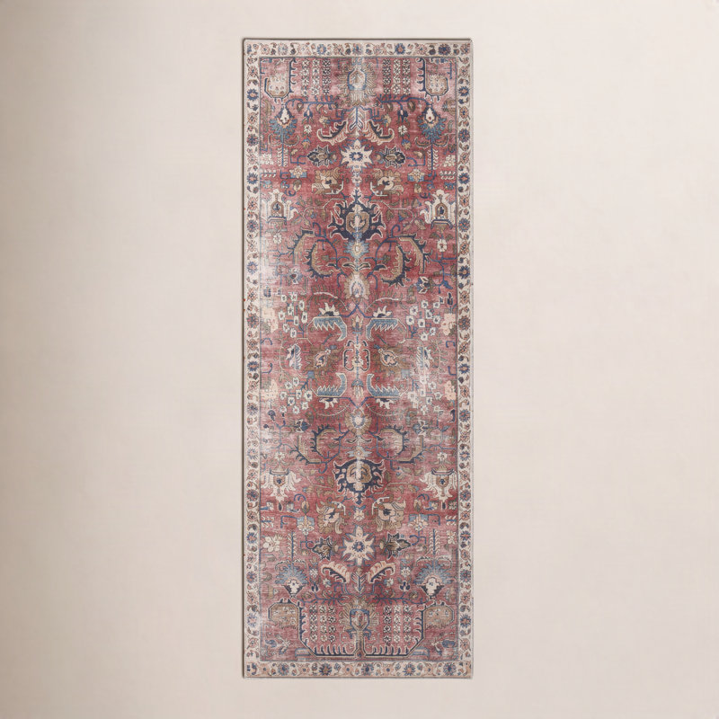 Tapis oriental Merlot Chris x Loloi par Chris Loves, Tapis de couloir 2 pi 6 po x 7 pi 6 po