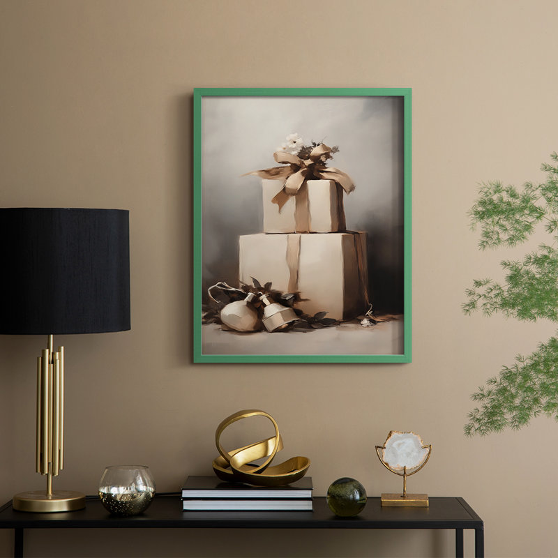 Art des Fêtes de Noël - série 2 - Lxxxvi, reproduction encadrée - bois massif, Vert, H 30 po x l 24 po