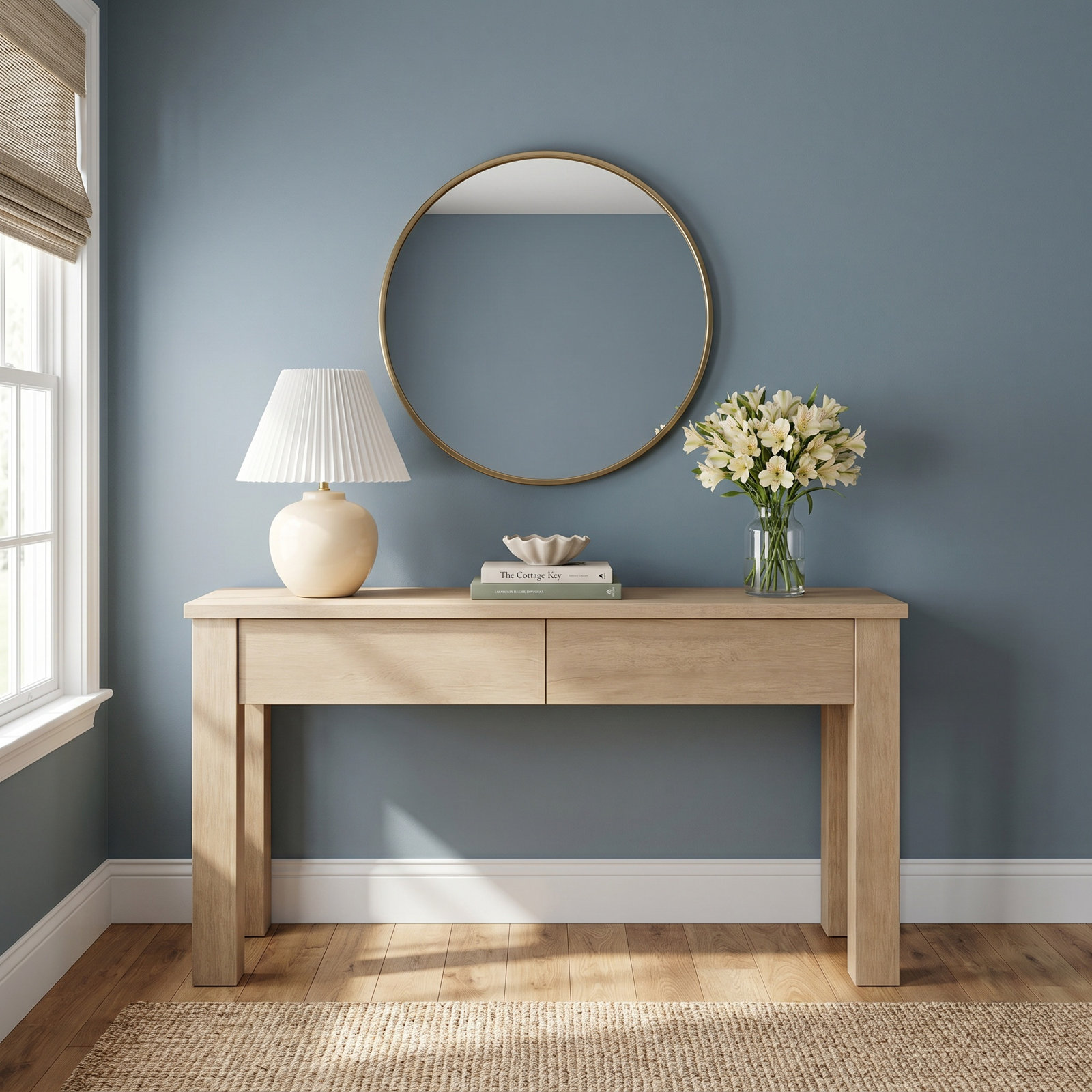 Dutton 60" Console Table, Natural Oak
