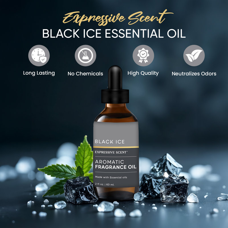 Huile essentielle parfumée pour maison 2 oz Expressive Scent (glace noire), Glace noire