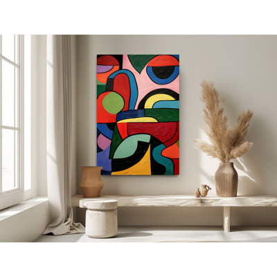 Colorful Abstract Handmade Oil Painting Preproduction Canvas Art Print, Home, Office