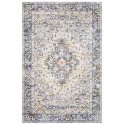 Tapis oriental bleu / doré Ardina