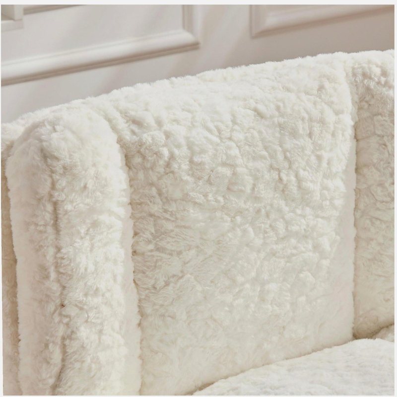 Fauteuil de meuble-lavabo moderne avec roulettes, Crème, crème
