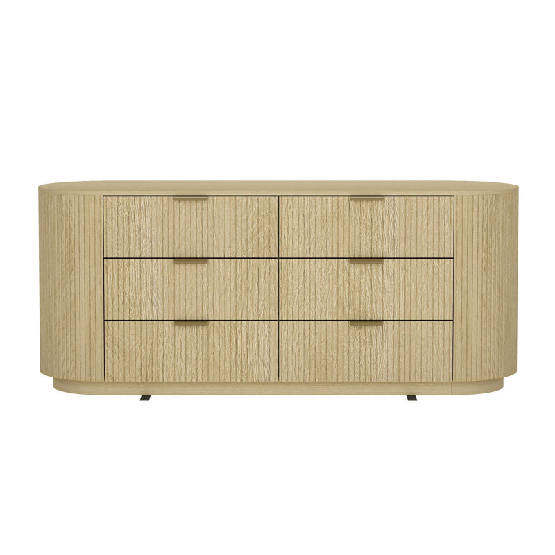 Commode 71 "en chêne naturel Olivia (6 tiroirs)