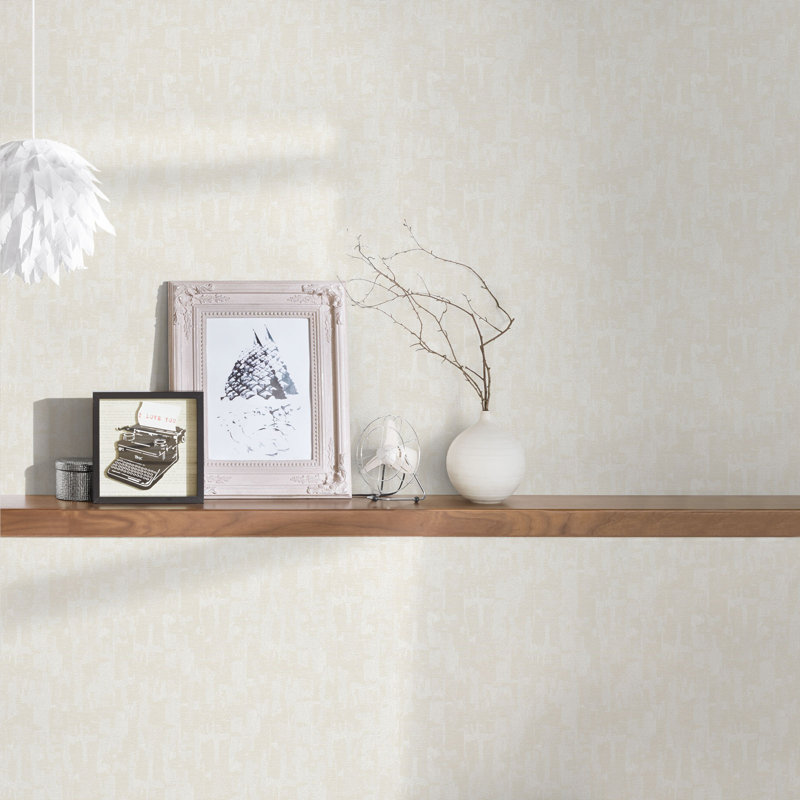 Riehl 10.05m x 70cm Matte Wallpaper Roll, Cream/White