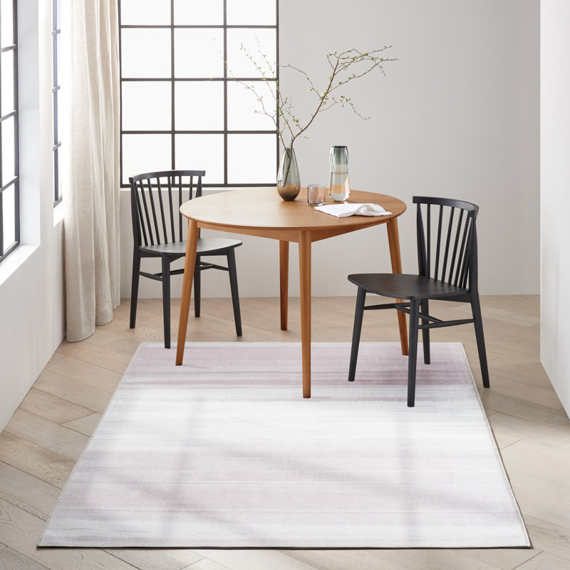 Abstract Machine Washable Polyester/Cotton Area Rug in Cream/Ivory, Rectangle 7'10" x 9'10"