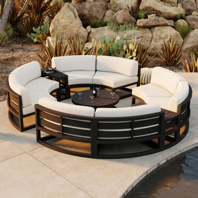 Ensemble de conversation modulaire avec coussins 7 pièces Bergeron
