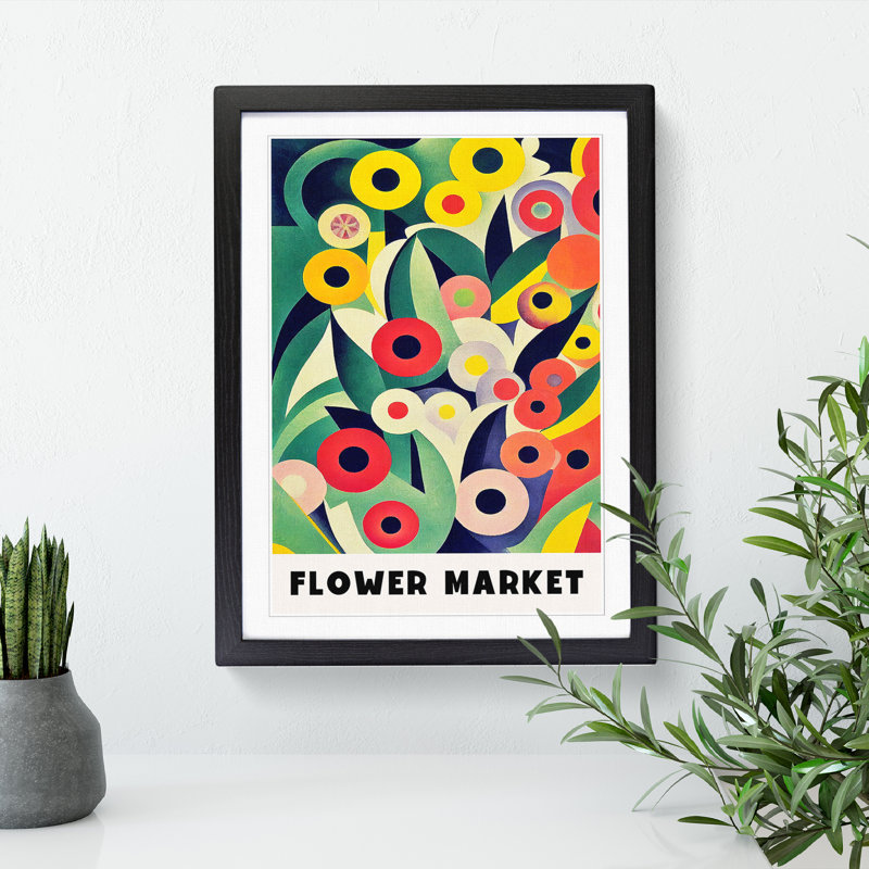 Retro Flower Market Exhibition No.7 1 Piece Single Picture Frame Wall Art, 34cm H x 25cm W x 2cm D