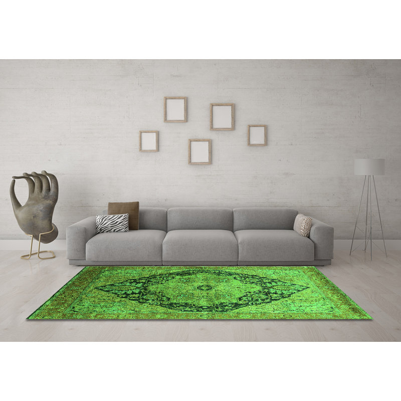 Washable Oriental Indoor Rug, Round 8'