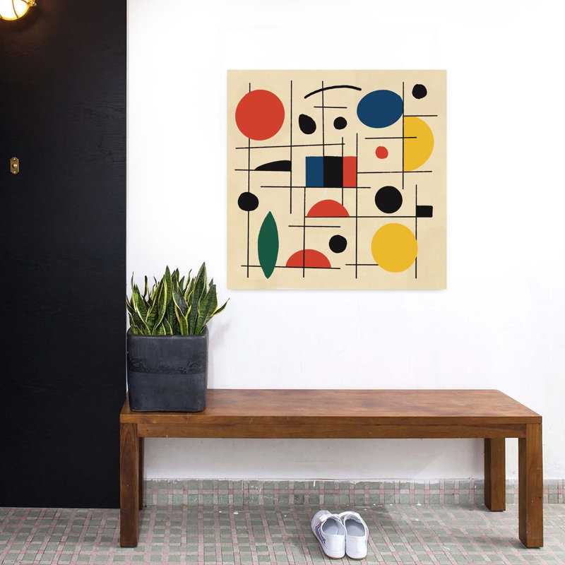 Art contemporain abstrait géométrique, H 32 po x l 32 po