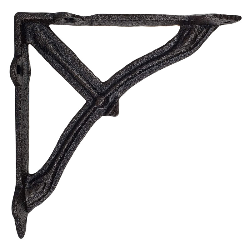 Stalham Half Round Bracket with Support, Antique Black