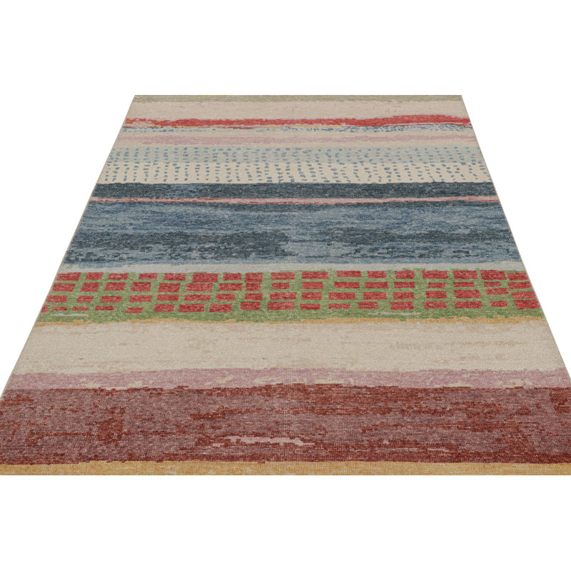 Distressed Homage Abstract Area Rug, Rectangle 10' x 14'