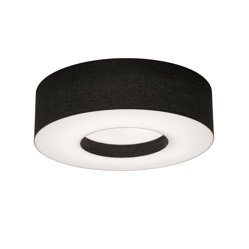 Plafonnier encastré 1 lumière, Noir, H 3,75 po x l 12,25 po x P 12,25 po