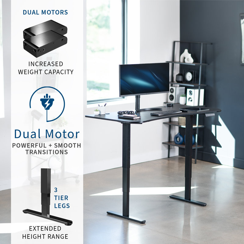 Bureau pour travailler debout à hauteur réglable, Noir / Noir