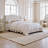 Linen Upholstered Full Platform Bed - Beige Diamond Tufted Headboard, Wood/Metal Support, Adjustable Headboard, No Box Spring Needed-1876569211