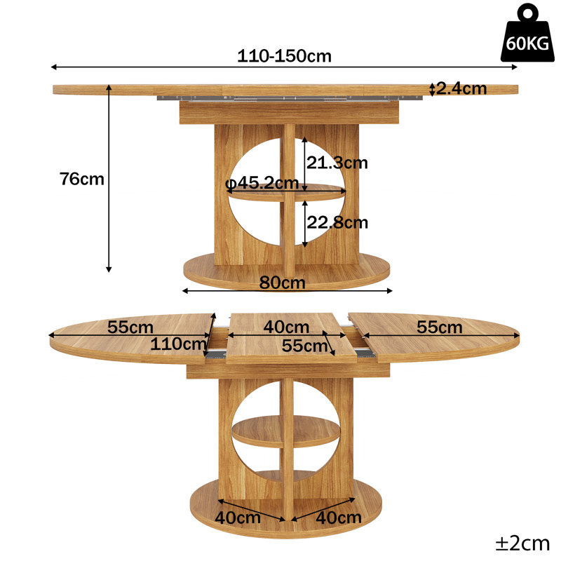 Extendable Dining Table with Built-in Storage