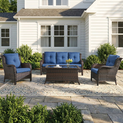 Carolina 5 - Person Patio Conversation Set with Cushions