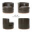 Fauteuil demi-tonneau en cuir véritable (ensemble de 2)-1296728048