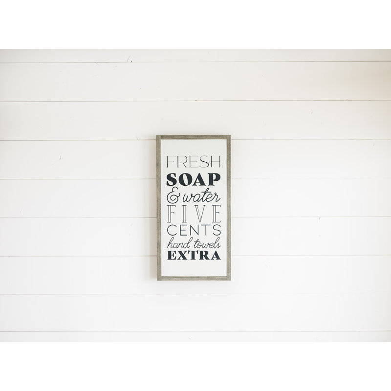 Panneau d'art mural en bois Fresh Soap Bathroom