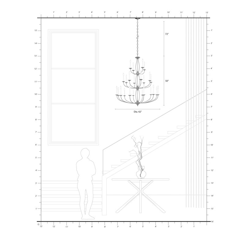 Maynes 24 - Light Steel Dimmable Chandelier, Brushed Nickel