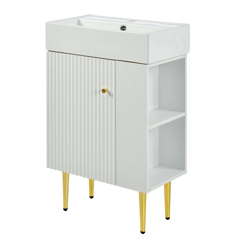 Dolene 21.6'' Single Bathroom Vanity with Ceramic Top