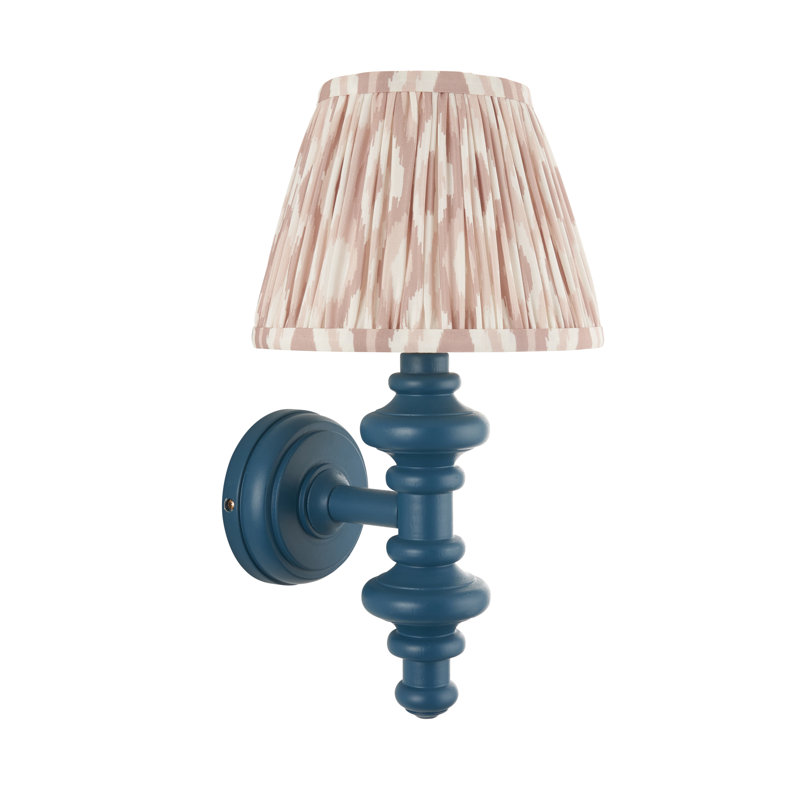 Carnaby Wallchiere, Blue, Beige/White Ikat