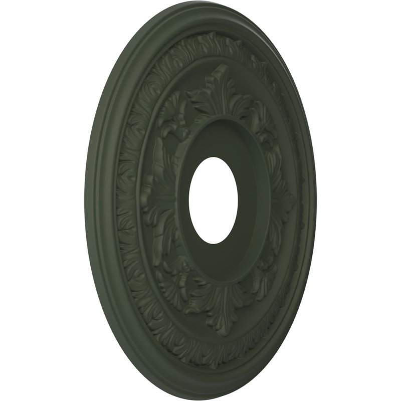 Médaillon de plafond en PVC thermoformé Baltimore, H 16 po x l 16 po x P 1 po, Vert club de chasse satiné UltraCover