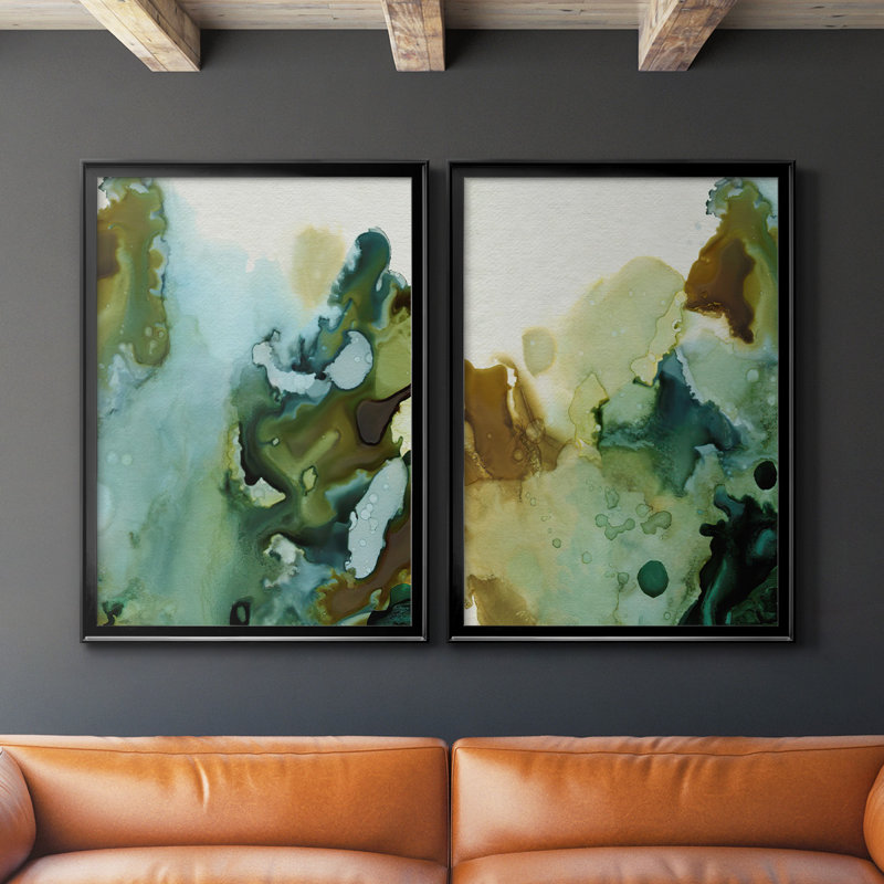 «Water and Earth I», toile encadrée de qualité supérieure - prête à être accrochée, Noir, H 30,5 po x l 45 po x P 2,5 po