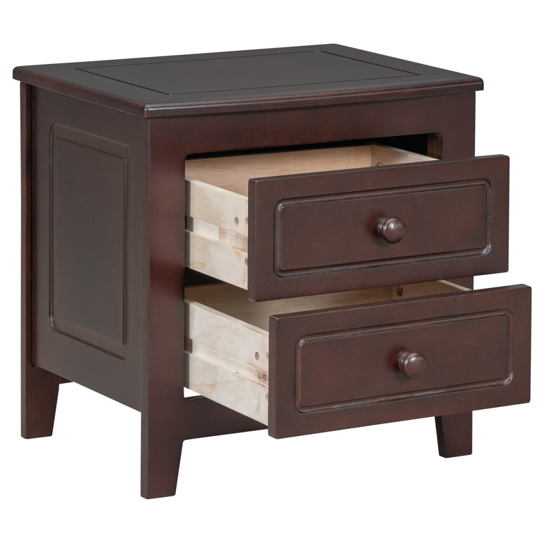 2 Table de chevet pour chambre à coucher, rétro Mid-Century. Table de chevet classique noyer foncé. , Table de chevet pour chambre à coucher rétro à assemblage simple, écoénergétique et simple. Conception, économie, facile à assembler