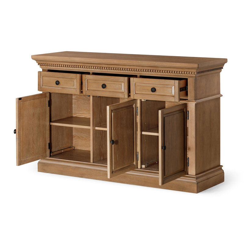 Maven Lane Theo Wooden Sideboard in Antiqued Finish, Natural