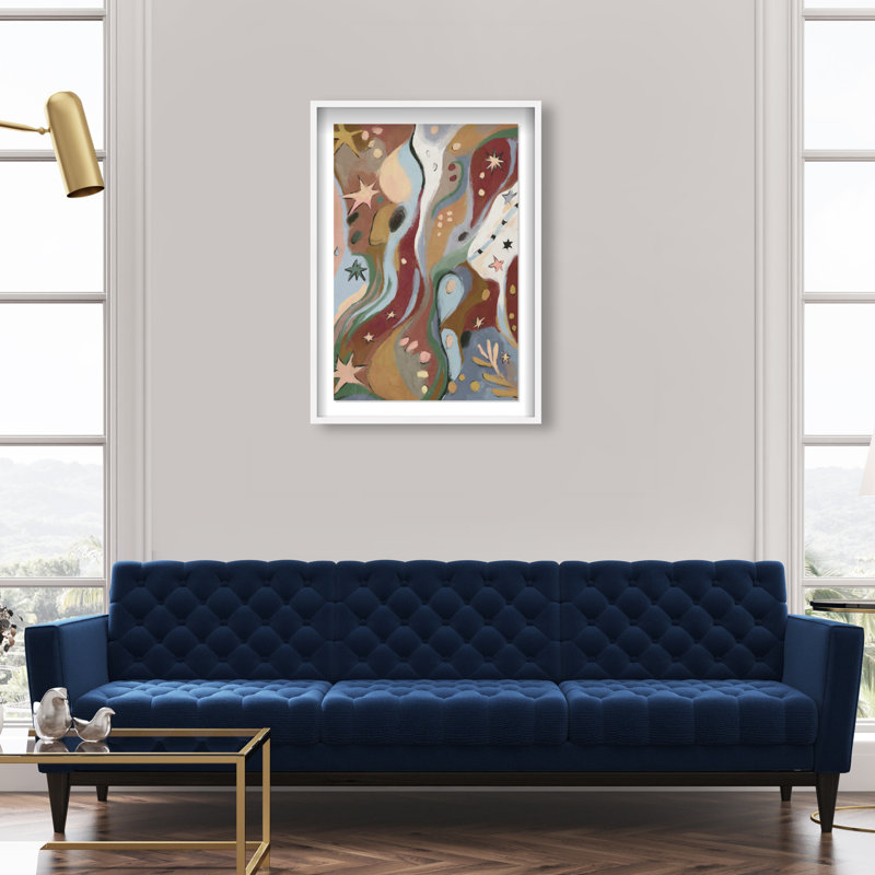 Modern Folk II Shadowbox Abstract Print by Oliver Gal, Black Frame, 10 x 15, 55.5"H x 37.5"W, White Shadowbox