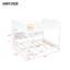 Lit superposé grand sur grand avec armoires de rangement et ports USB, blanc