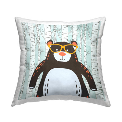 Bear & Birch Trees Decorative Printed Throw Pillow by Kim Allen