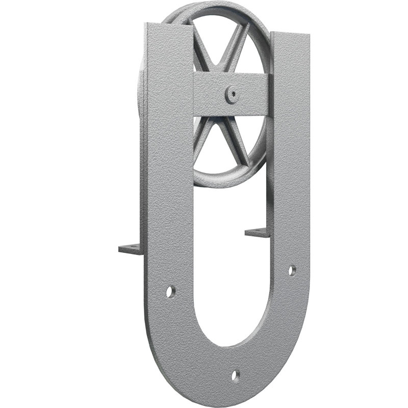 Ensemble de quincaillerie de porte de grange simple standard Premium Wagon Wheel Horseshoe Roller Hanger, PC chrome