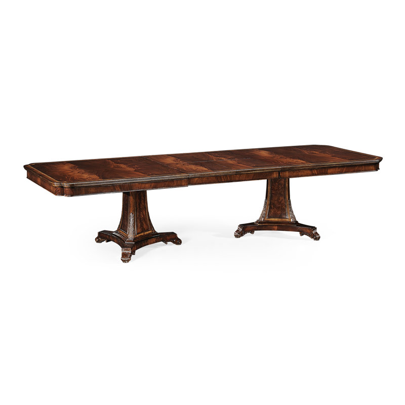 Buckingham Walnut Wood Dining Table, Medium Antique Mahogany