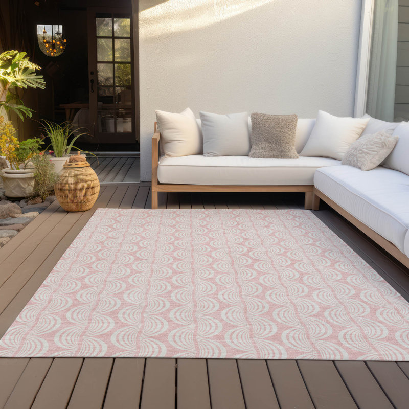 Machine Washable Indoor/Outdoor Chayden ACN1056 Mint Rug, Rectangle 10' x 14'