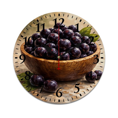 Soft Watercolor Peony Round Decor Wall Clock 12in x 12in, for Bathroom Balcony