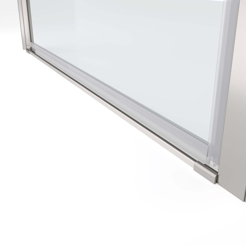 Universal Pivot Shower Door,Open Outside,With 1/4" Tempered Glass, Brush Nickel