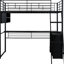 Lit mezzanine simple avec bureau et tablettes à DEL Led-2131277196