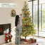Arbre de Noël artificiel 7 pi avec base en acier et embouts en polyéthylène pour une décoration de Noël réaliste-1564081811