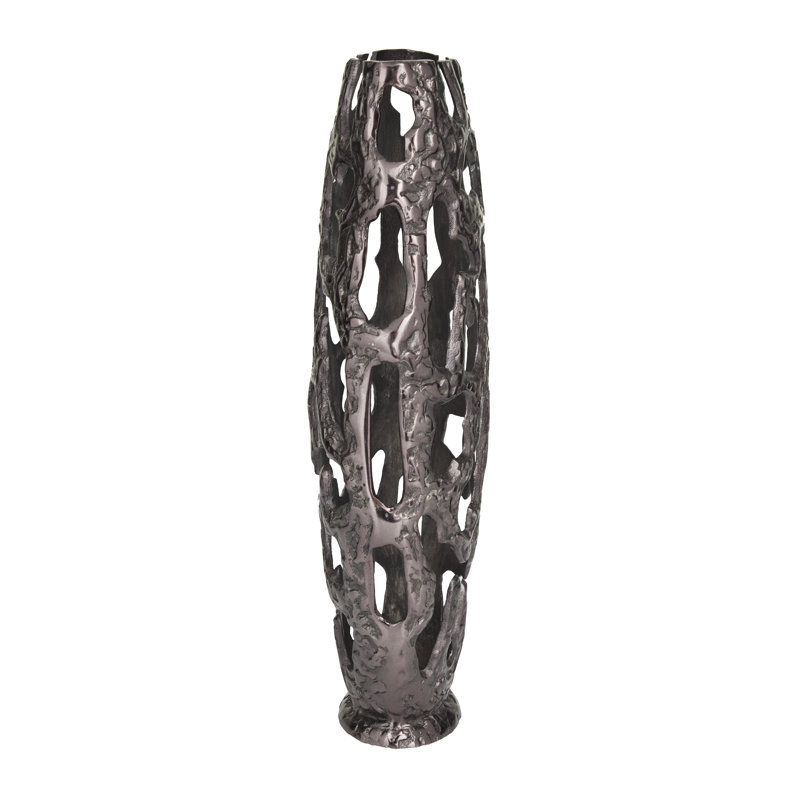 Vase en aluminium et métal, Noir