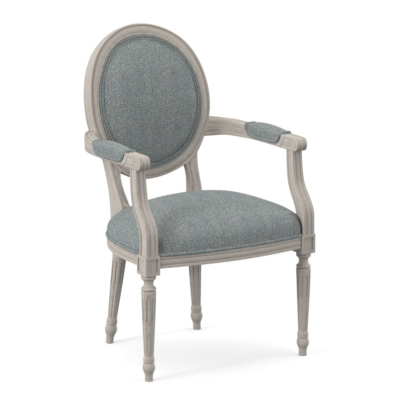 Chaise avec accoudoirs en tissu Dauphin, Bisque, Cyan maya