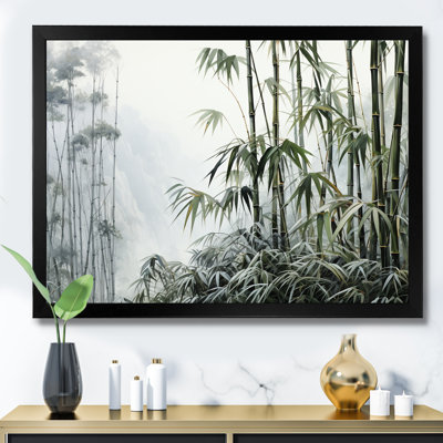 Gris et vert bambou tranquillité II - art mural Chine